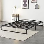 IDEALHOUSE Low Profile Queen Bed Frame, 10 Inch Heavy Duty Metal Queen Size Platform Bed Frame, Mattress Foundation with Steel Slat Support, No Box Spring Needed, Easy Assembly, Black