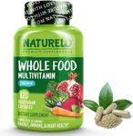 NATURELO Whole Food Multivitamin for Men - with Natural Vitamins, Minerals, Botanical Blends - Complete All-in-One Formula for Energy, Brain, Heart, Eye Health - 120 Vegan Capsules | 1 Month Supply