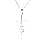 HARMONY BOLA Faith Pendant Necklace 925 Sterling Silver Cross Jewellery Religion Gift For Women Teen 18”+2” Extender Chain