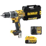 DEWALT DCD796P1-GB XR Brushless Compact Lithium-Ion Combi Drill, 18 V, Yellow/Black