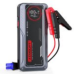 Acmount 3000A Super Capacitor Jump Starter, 500F Battery-Free Car Jump Box(Up to 10.0L Gas, 8L Diesel), Built-in Supercapacitor with Large LCD Display, No Pre-Charging Starter