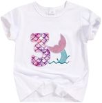 3rd Birthday Shirt Baby Girls Mermaid Three Year Old Tops Third Birthday T-Shirt Clothes Outfit (3T, White Mermaid)