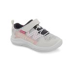 OshKosh B'Gosh Unisex-Child Loopy Sneaker, White/Pink, 4 Toddler