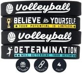 Inkstone Volleyball Silicone Bracelets with Motivational Sports Quotes Rubber Wristbands 8"