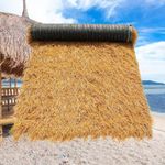 XLX TURF Artificial Thatch Grass Roof, Fireproof Synthetic Straw Roofing Decor Tiki Bar Hawaiian Party, Yellow Mexican Palm Palapa Thatch 19.71"x19.7'