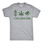 Crazy Dog T-Shirts Mens I Love A Good Herb Tshirt Funny Cooking Marijuana Tee (Heather Grey) - L