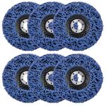 6Pcs 115mm Strip Discs Stripping Wheel 4.5inch Grinding Discs Poly Paint Remover Discs for Angle Grinder, Clean and Remove Paint, Rust Stripping Wheel, Remove Scaling and Oxidation (Blue)