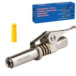 World's Smallest 0.53" Grease Gun Coupler – High Pressure 12,500 PSI Quick Release Tip, Fits All 1/8" NPT Manual & Electric Grease Guns, Includes Zerk Cleaning Tool