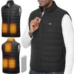 Heated Vest, Gilet for Men Women with 10000mAh Power Pack Included, Electric Body Warmer, Jacket Washable, 3 Heating Level | 6 Heat Up Zone, Self Warm Waistcoat