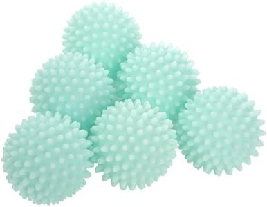S&T INC. Reusable Dryer Balls, Fabric Softener for Laundry, Blue, 2.5 in, 6 Pack