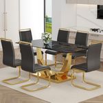 NYEESS Black Dining Room Table Set 