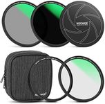 NEEWER 82mm 5-in-1 Magnetic Lens Filter Kit, Includes Neutral Density ND1000+MCUV+CPL+Adapter Ring+Filter Cap with 42-Layer Coating/Ultra Slim/Scratch Resistant HD Optical Glass&Water-Resistant Pouch