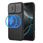 Nillkin Magnetic Slim-Fit for iPhone 16 Pro Case, Compatible with MagSafe, Sliding Camera Cover, Camera Lens Protector Privacy, Thin Slim Fit, Shockproof Protective, Magnetic Case 6.9" 2024, Black