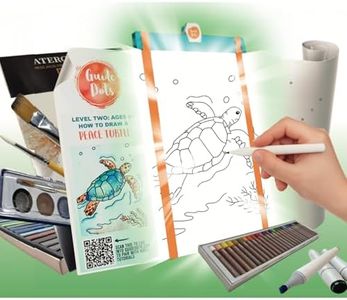 Kids Art Kit Ages 8+ – Art Class in a Box w/Light Up Bright Board, Full Art Supplies Set & 2 Hours Teacher Guided Video Art Lessons – Creative Learning Activity for Boys & Girls, Homeschool, STEM