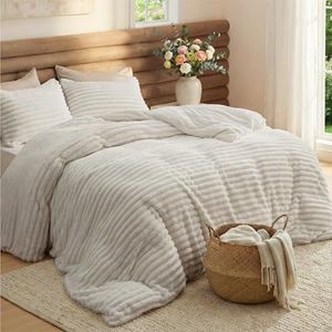 Bedsure Fluffy Queen Comforter Set - 3 Pieces