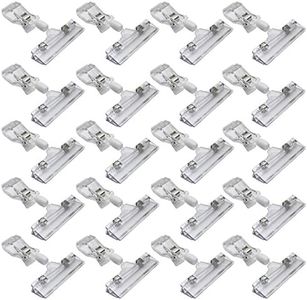LJY 20-Pack Clear Plastic Rotatable POP Clip-on Style Merchandise Sign Display Clip Tag Holders