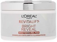 L'Oreal Paris Revitalift Bright Reveal Anti-Aging Peel Pads with Glycolic Acid Exfoliating Facial Pads to Reduce Wrinkles and Brighten Skin for All Skin Types 30 Count (Pack of 1) White