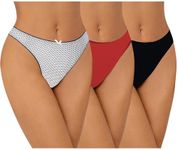 Pepperika Women Stretchable Cotton Low Rise G-String Sexy Thong Panty No Panty Lines Under Fitted Outfits Bikini Style Underwear (Size XL Pack of 3) (Colors and Prints May Vary) Multicolour