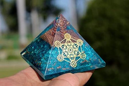 Jet Feroza Blue Onyx Orgone Metatron Pyramid 2.5 inch EMF Harmonizer Energy 3rd Eye Activation Meditation Vastu Healing Gemstone Chakra Balancing Jet Crystal Therapy