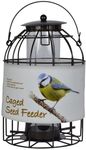 Green Jem Dome Caged Seed Wild Bird Feeder, Designed To Deter Squirrels And Also Larger Garden Birds Such As Pigeons And Doves, Hammertone