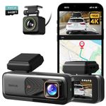 BOTSLAB True 4K Dash Cam Front and Rear, Night Vision Car Dash Cam with ADAS, Free 64 GB Micro SD Card, 2.4G/5G WiFi, 170°Wide Angle, Built-in GPS, 24/7 Parking Monitor, Loop Recording