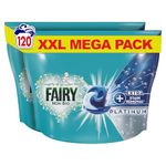 Fairy Non-Bio Platinum PODS, Washing Liquid Laundry Detergent Tablets/Capsules, 120 Washes (60 x 2) with Extra Stain Removal