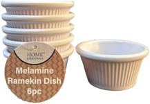 Ramekins 3.5 oz Oven Safe, Ceramic Creme Brulee Ramekins Set of 6, Pudding Custard Cups, Small Dipping Bowls for Kitchen Serving Sauce Condiments, Dishwasher Safe, White