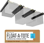 Maplefield Float-A-Tote Garage Overhead Storage Racks - 3 Pack (6 Rails) - Adjustable Ceiling Racks for Tote Bins - Supports 40 Lbs - Easy Installation