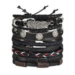 Jewels Galaxy Multi Strand Bracelet for Men (Black) (CT-BNG-49019)