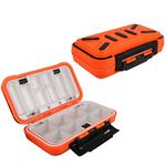 Goture Small Fishing Tacle Box, Fishing Lure Box, Swivels Hooks Baits Fishing Box for Tackle, Carp Sea Fishing Tackle Box, Orange, 6.3 x 3.54 x 1.57 inches