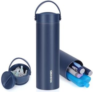 YOUSHARES Pochette Isotherme Insuline, 48H Trousse Isotherme Médicament Voyage pour Diabetique, Bouteille Isotherme pour Stylo Insuline avec Glacière, Sac pour Seringue, Injection, Bleu Marine