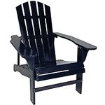 Sunnydaze Coastal Bliss Painted Natural Fir Adirondack Chair - 250 lb Weight Capacity - Navy Blue