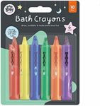 123 BABY Play-tec Bath Crayons for Draw, Develop Creativity, Imagination, Scribble and Make Bath Time Fun, Easy Washable Wipe Clean-6 Pack