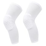 SUNGOOYUE Compression Knee Sleeve,2PCS Unisex Knee Brace Compression Knee Sleeve for Basketball Football (White)