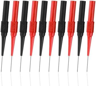 Jeffdad 10 Pcs Test Back Probe Pin, 0.7mm Wire Piercing Probe Pin, Insulation Non-Destructive Stainless Steel Pin, Multimeter Probes Car Tester for 4mm Banana Socket