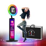 ZANOGI Portable Photo Booth Machine, Selfie Station Photobooth Compatible with Ipad 10.2'' 10.9'' 11'' 12.9'', Shared Selfie Station is Controlled by APP or Remote,Can Customize Logo,Black