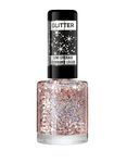 Rimmel London Glitter Nail Polish Top Coat, Disco Diva, 8 ml