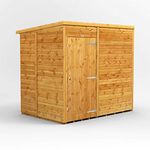 POWER High Grade Premium Pent Wooden Shed with Security Features, Door Flexibility, made from 12mm Extra Thick Timber, for all Storage & Outdoor Needs (Windowless)