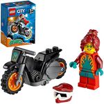 LEGO 60311 City Stuntz Fire Stunt Bike Show with Flywheel-Powered Toy Motorbike with Firefighter Racer Minifigure, for Kids 5 Plus Years Old