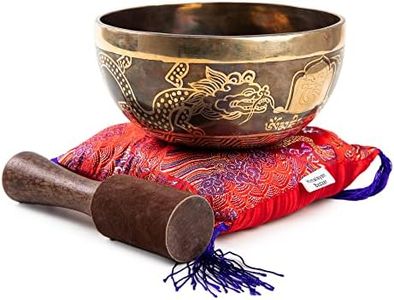 Himalayan Bazaar Large Tibetan Singing Bowl Set - Master Healing Grade Sound Bath Therapy Kit - Useful for Meditation Yoga Holistic Practice by