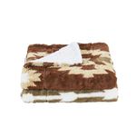 Home Soft Things Southwest Faux Fur Throw Blanket, Coffee, 60'' x 80'', Soft Warm Lightweight Cozy Throw Blanket with Sherpa Backing Couch Bed Sofa Cover Throw Home Décor