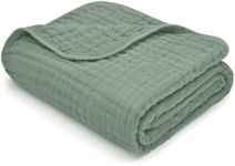 Comfy Cubs Baby Muslin Blanket, Swaddle for Newborns and Toddlers, Large 102 X 102 cm Cover, 6-Layer Plush Softness for Infant Swaddling, Receiving, or Tummy Time, Shower Gift (Fern, Baby - Muslin)