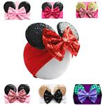 Mouse Ears Headband/Headwrap - Toddler, Baby, Kids - Party supplies (01 - Red Bow with Black Ears)