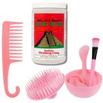 Face masks skincare Hair mask Aztec Clay Mask Bundle with Aztec Secret Indian Healing Clay with Bentonite Clay 2 lb. UNIBEAUTIES pink tool kit with face mask mixing bowl set, Shower Comb and Shower Massage Brush and Carrying Case