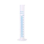 KOMUNJ 1 Piece Transparent Blue Line Measuring Graduated Cylinder Science Measuring Lab Heavy Wall Graduated Cylinder Measuring Cylinder, 100 ml