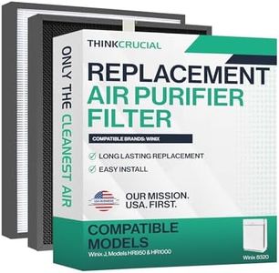 Think Crucial Replacement 1 Air Purifier Filter & 1 Carbon Filter Fits Winix J, Models HR950 & HR1000, Compare to Part # 117130, 2 PACK