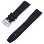 Max Compatible with MoonSwatch Watch Strap Curved FKM Rubber 20mm Replacement Band Not Silicone (Black)