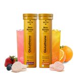 Setu Skin Renew Glutathione Tablets for Glowing Skin | 30 Effervescent Tablets with 500mg L-Glutathione & Vitamin C | Antioxidant, Skin Glow Supplement for Clear Skin | Mixed Berry & Orange, Pack of 2
