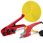 Poly Strapping Tensioner & Buckle-Free Electrical Hot Strapping Sealer Set with 1/2'' x 4000'' PP Plastic Strapping Kit