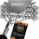 Grill Brush & BBQ Cleaning Scraper - 100% Safe Bristle Free Grill Cleaner - Best Barbecue Brush for Porcelain Propane Electric Infrared Stainless Steel Gas Iron & Weber Grill Grates (with Scraper)